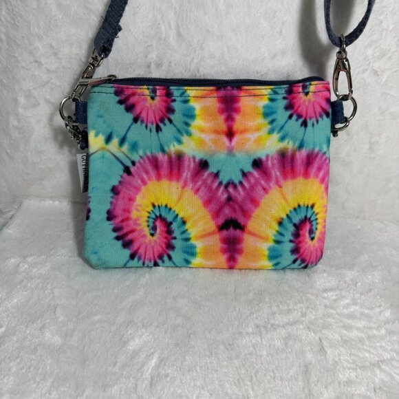 Guy Harvey Tie-Dye double Crossbody Bags 2 in one design denim tie-dye - Picture 5 of 11